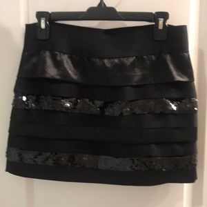 Bebe small satin and sequin miniskirt